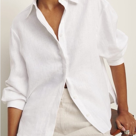 Reformation Andy Oversized Linen Shirt - Picture 1 of 5